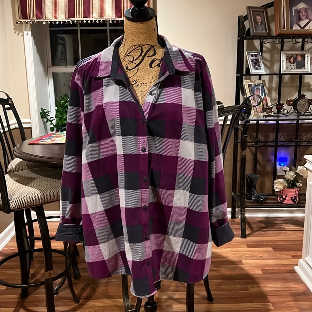 Riders by LEE 3X purple plaid heavier weight flannel